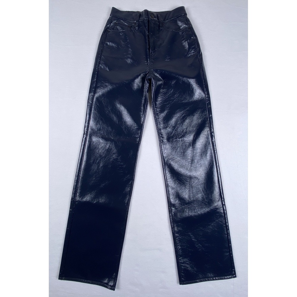Pistola Navy Blue Patent High Rise Straight Leg Pants Size 25
